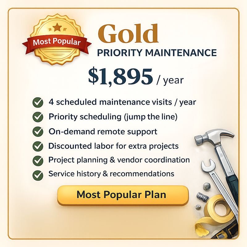 DFW Handyman Maintenance Plans (Silver, Gold & Platinum)